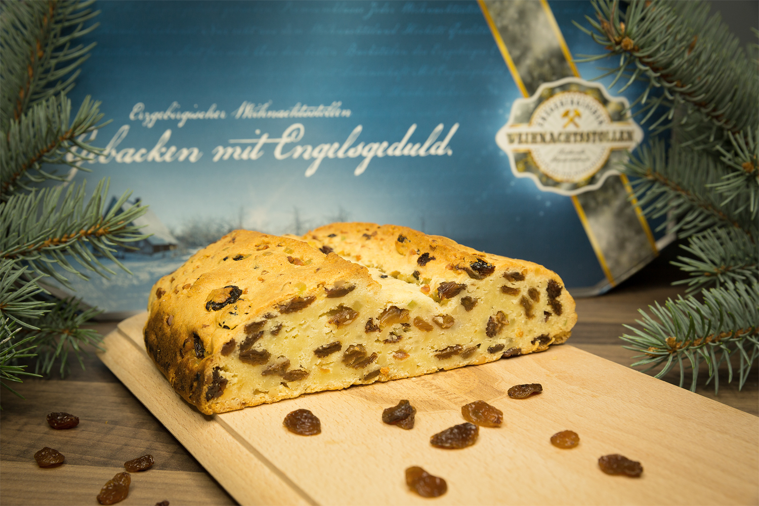 Original Erzgebirgischer Rosinenbutterstollen 1400g ungestrichen ...